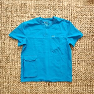 Figs Scrub Top Blue Small